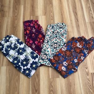 4 pair LulaRoe Tall Curvy TC leggings